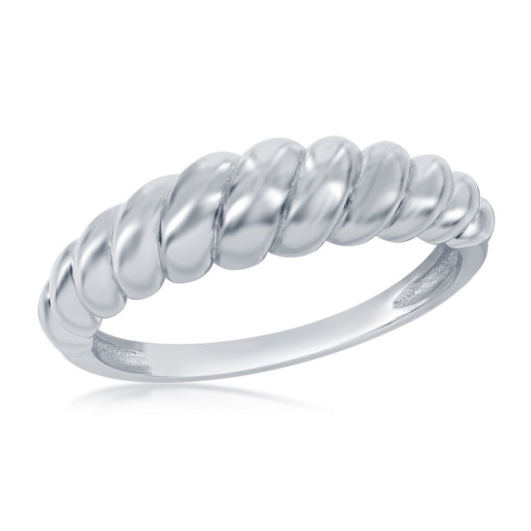 Sterling Silver Croissant Shaped Ring, Size 6 (98234)