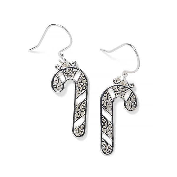 Southern Gates® Candy Cane Earrings Holiday Series 30x15mm 925 Sterling Silver Designed and distributed in Charleston, SC  Southern Gates® holiday jewelry celebrates our favorite times of the year.