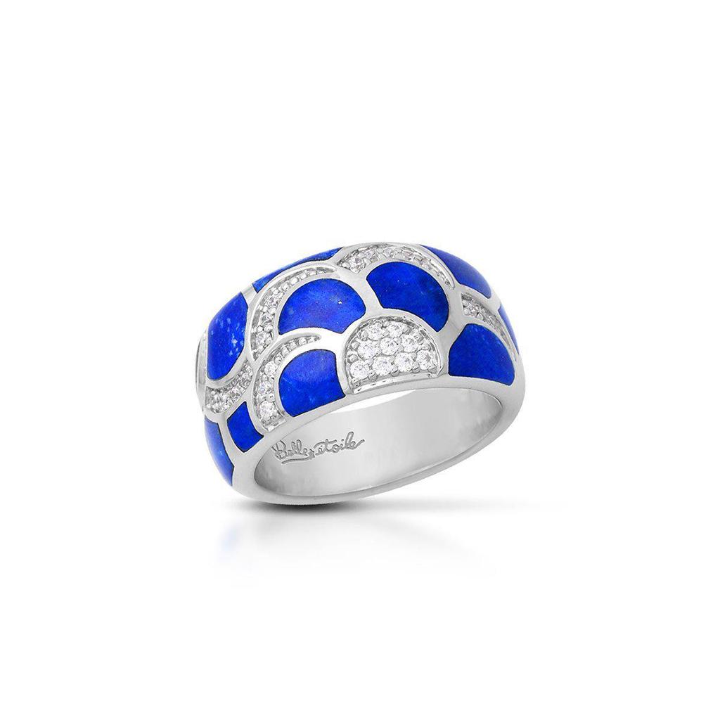 Belle e'toile Sterling Silver Adina Lapis Ring, Size 7