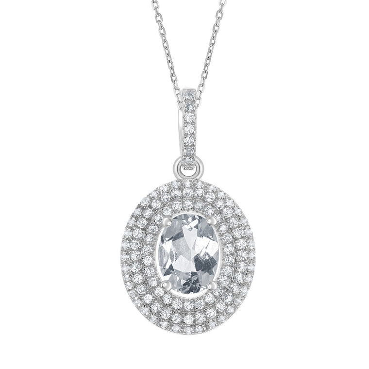 Bellissima Bridal White Topaz and Sterling Silver Necklace (89149)