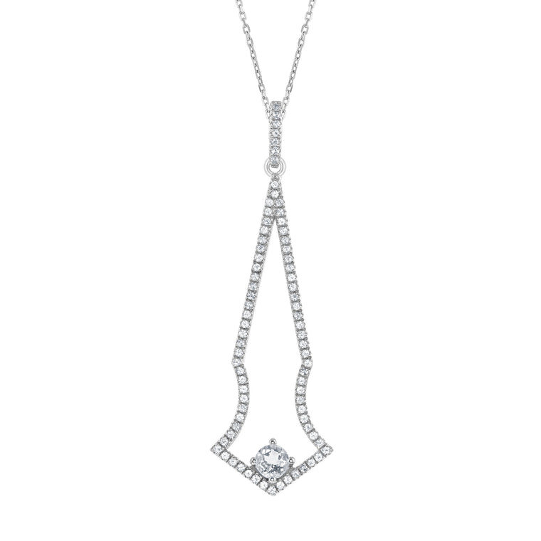 Bellissima Bridal White Topaz and Sterling Silver Necklace (89157)