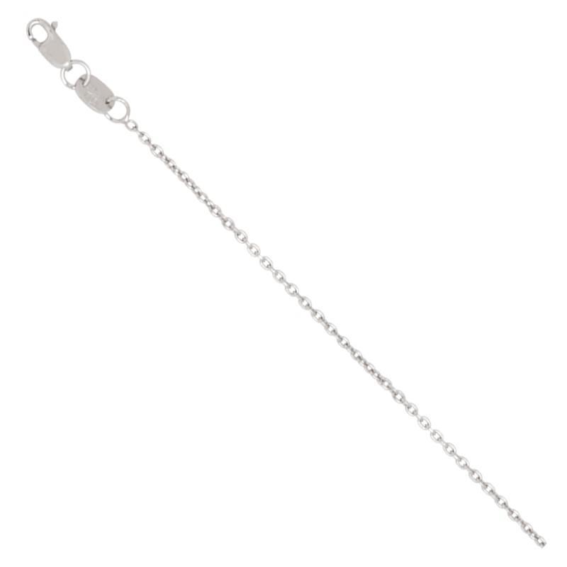 14K White Gold .9mm Round Cable Chain, 16".