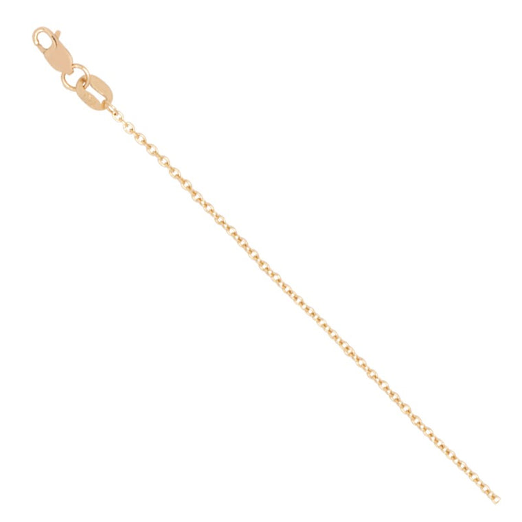 14K Yellow Gold .9mm Round Cable Chain 16