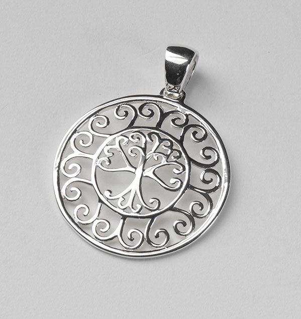 Southern Gates Sterling Silver Oak Tree Scroll Pendant 