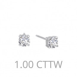 Lafonn 1.00cttw Simulated Diamond Earrings in Sterling Silver Bonded with Platinum