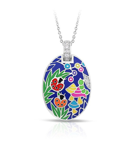 Belle e'toile Sterling Silver Ladybug Blue Pendant 