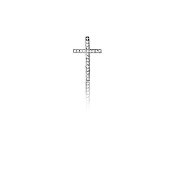 Sterling Silver Micro Pave Small CZ Cross Pendant (91709)