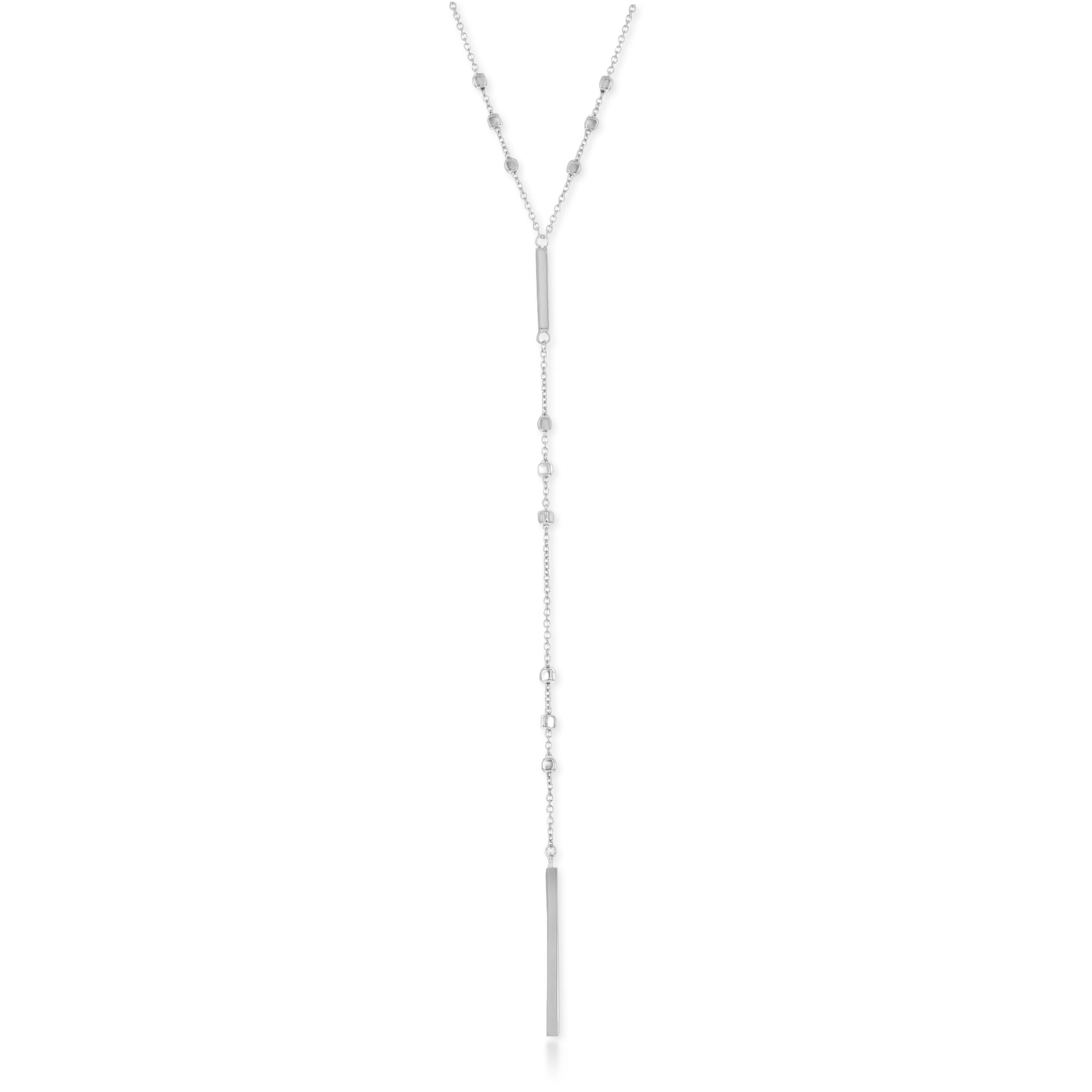 Sterling Silver Beaded Lariat Necklace