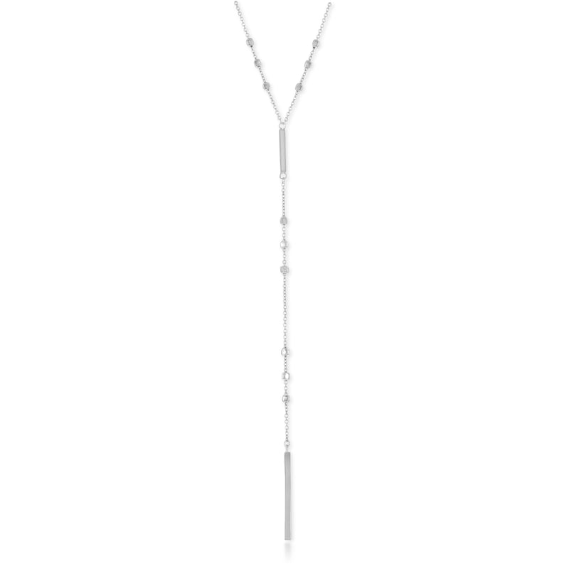 Sterling Silver Beaded Lariat Necklace
