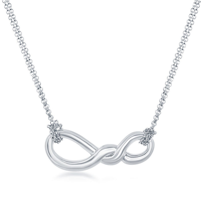 Sterling Silver Infinity Knot Double Strand Necklace