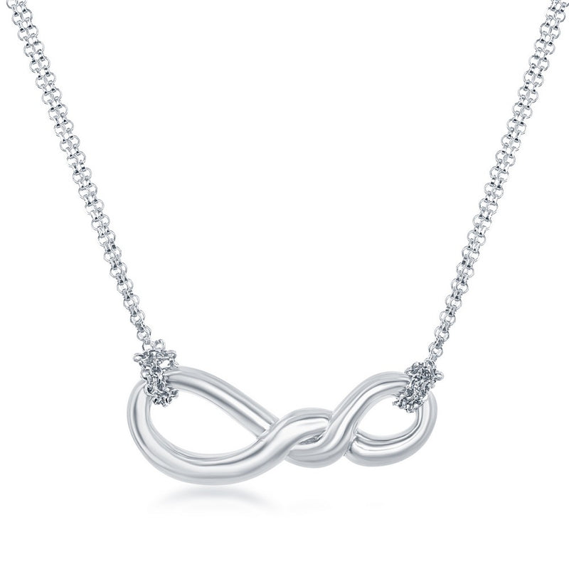 Sterling Silver Infinity Knot Double Strand Necklace