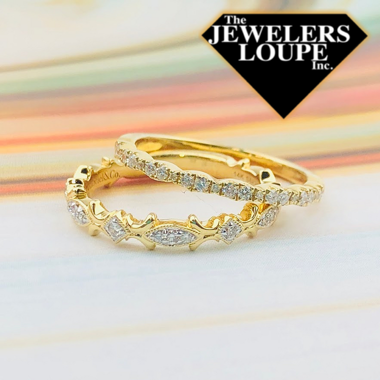 14K Yellow Gold .18ctw Diamond Stackable Band (91550)