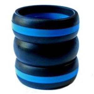 Men's 8mm Blue Line Combo Silicone Bands, Size 9 (93301)