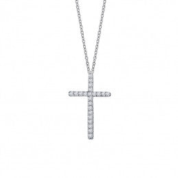 Lafonn Lassaire Simulated Diamond Cross Necklace in Sterling Silver (78568)
