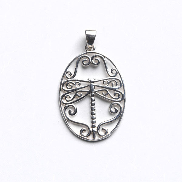 Southern Gates Sterling Silver Small Dragonfly Scroll Pendant