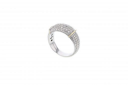 PiyaRo Diamond, Sterling Silver and 14K Yellow Gold Ring, Size 7 (94824)