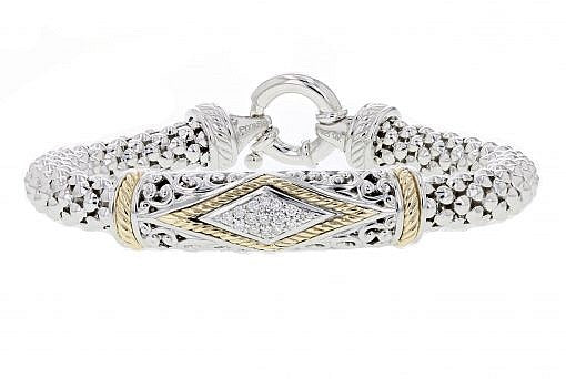 PiyaRo Diamond, Sterling Silver and 14K Yellow Gold Bracelet