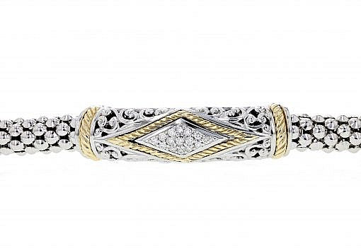 PiyaRo Diamond, Sterling Silver and 14K Yellow Gold Bracelet