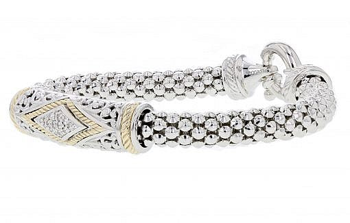PiyaRo Diamond, Sterling Silver and 14K Yellow Gold Bracelet