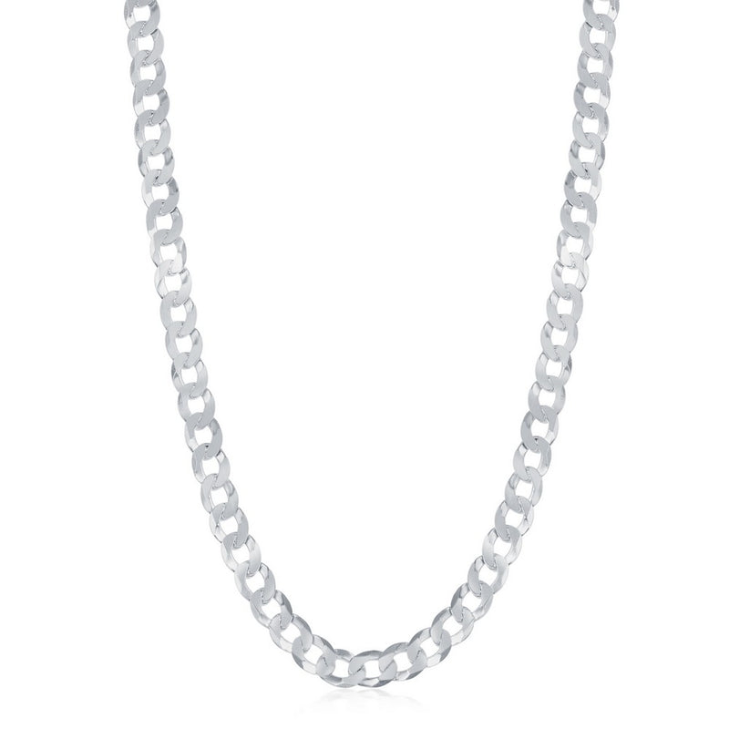 Sterling Silver 4.4mm Cuban Chain Rhodium Plated