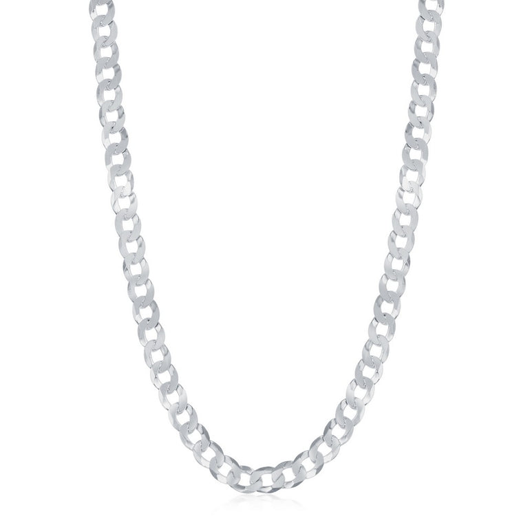 Sterling Silver 4.4mm Cuban Chain Rhodium Plated, 18
