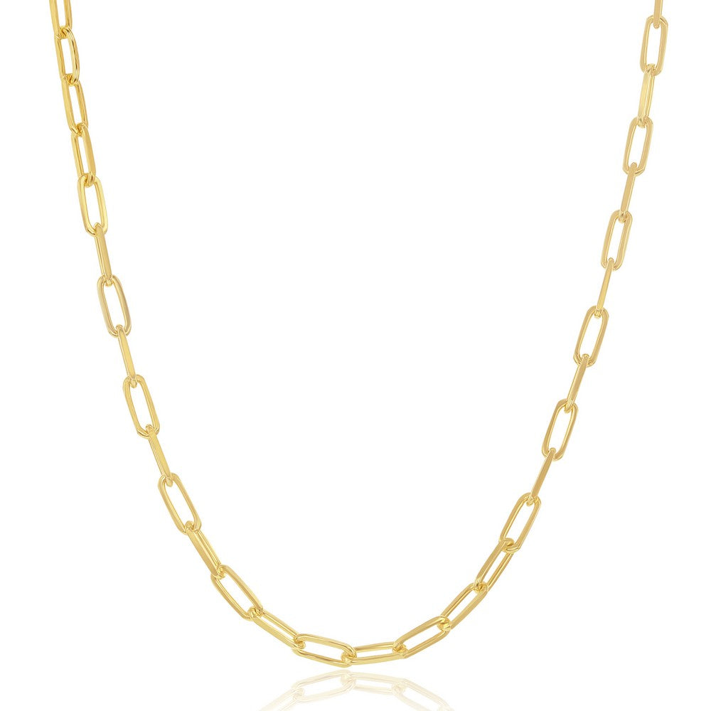 Sterling Silver 2.8mm Paper Clip Chain Gold Plated