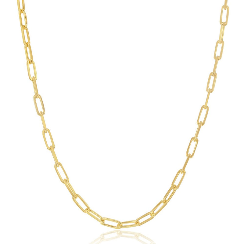 Sterling Silver 2.8mm Paper Clip Chain Gold Plated