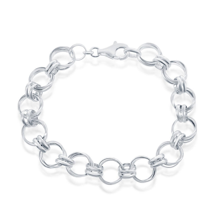 Sterling Silver Multi Circle Link Bracelet, 7.5