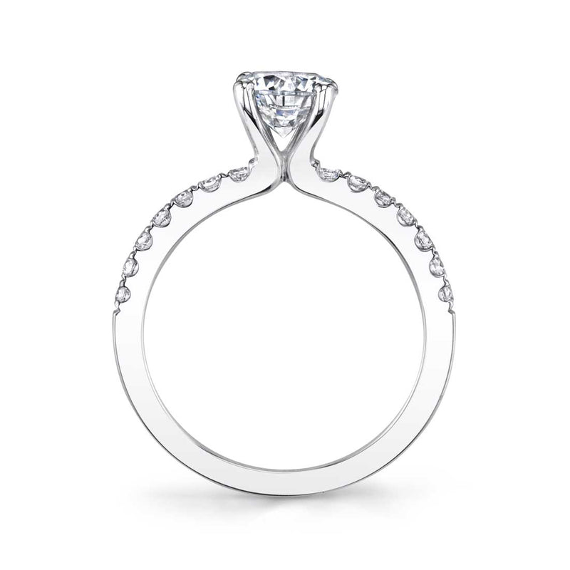 Sylvie Collection 14K White Gold .24ctw Diamond Engagement Ring Semi-Mount