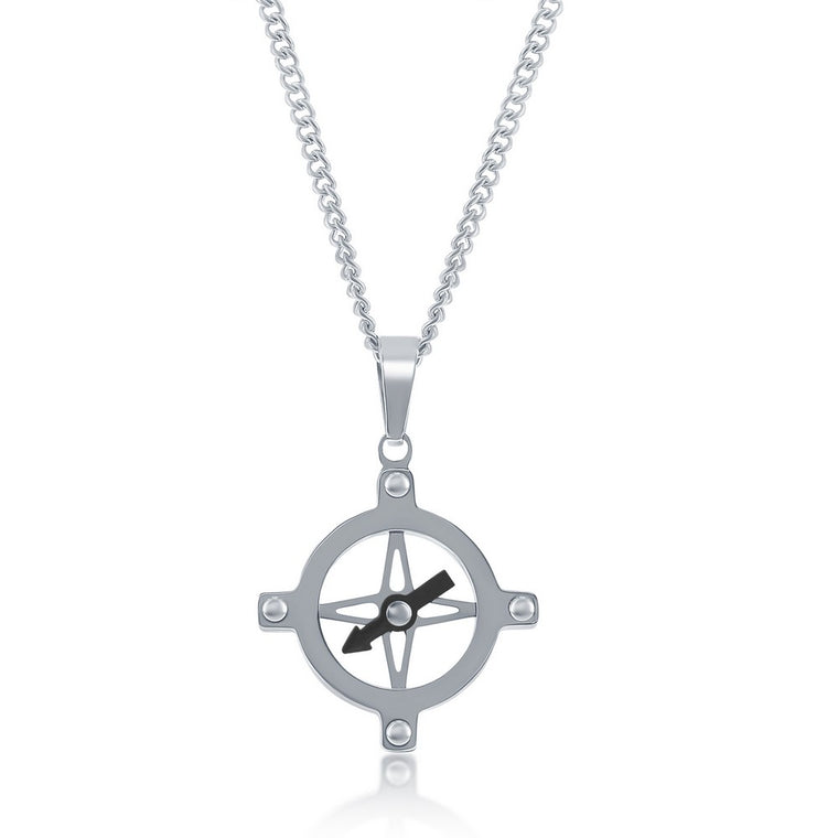 Stainless Steel Compass Pendant and Chain (94193)