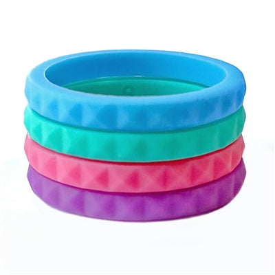 Women's 3mm Stackable Faceted Silicone Combo Pack, Size 6 (91609)