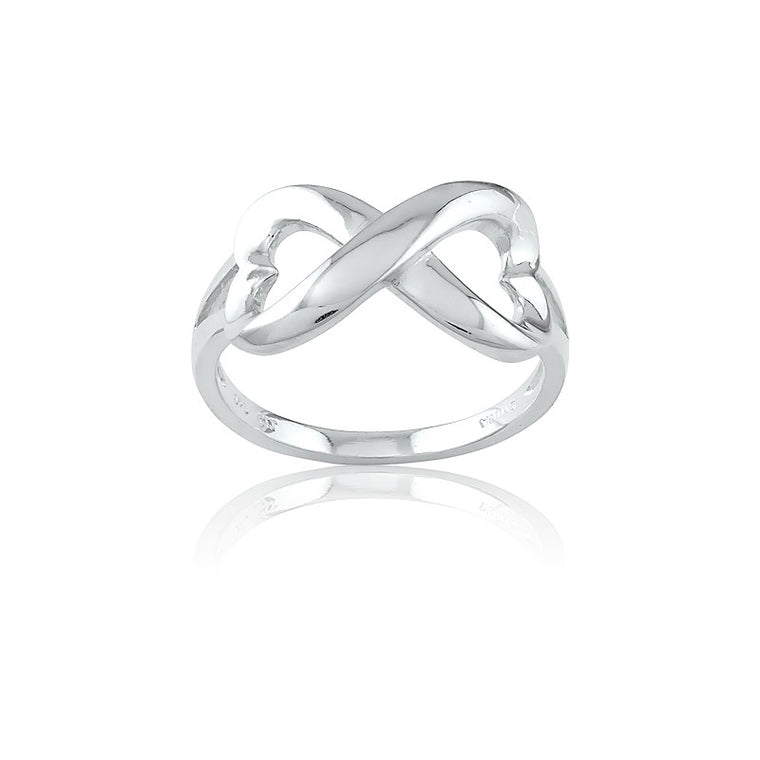 Sterling Silver Heart Infinity Ring, Size 9 (79264)
