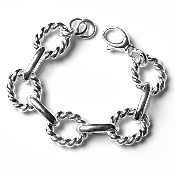 Southern Gates Sterling Silver Twisted Link Bracelet