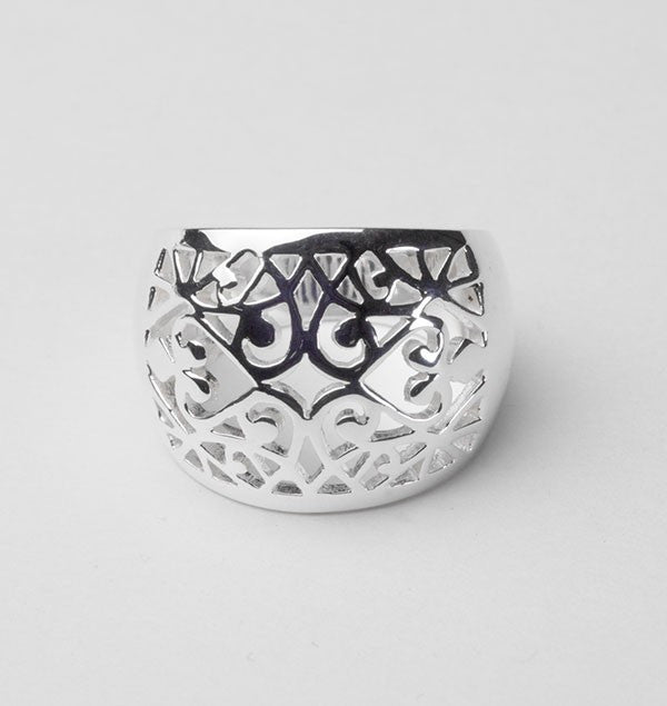 Southern Gates Sterling Silver Domed Scroll Ring