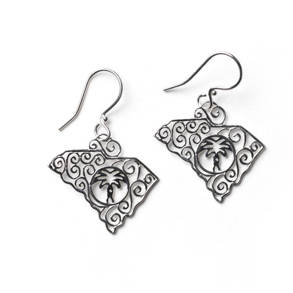 Southern Gates Sterling Silver South Carolina State Earrings