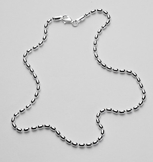 Southern Gates Sterling Silver 3mm Rice Bead Chain KAR511, 22
