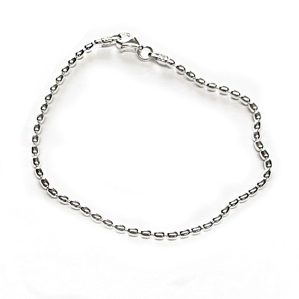 Southern Gates Sterling Silver 1.8mm Rice Bead Bracelet