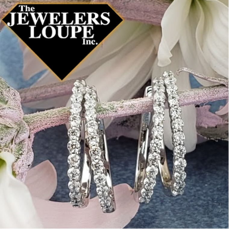 Lafonn Simulated Diamond Hoop Earrings in Sterling Silver (94640)