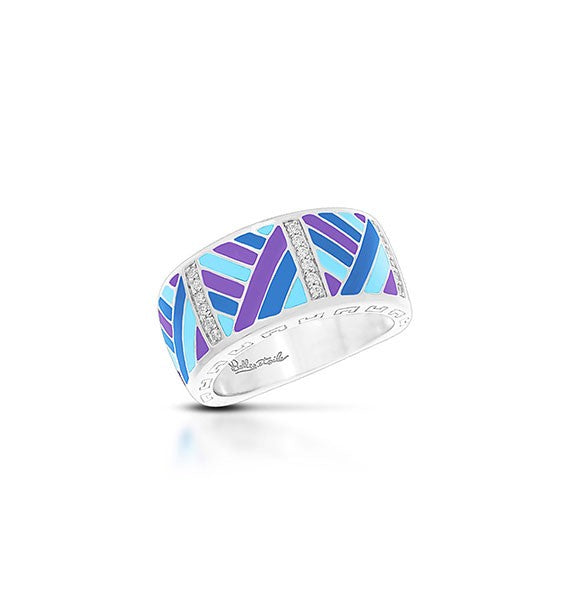 Belle e'toile Sterling Silver Laguna Blue and Purple Ring, Size 7 (91835)