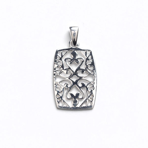 Southern Gates Sterling Silver Barrel Shaped Scroll Pendant