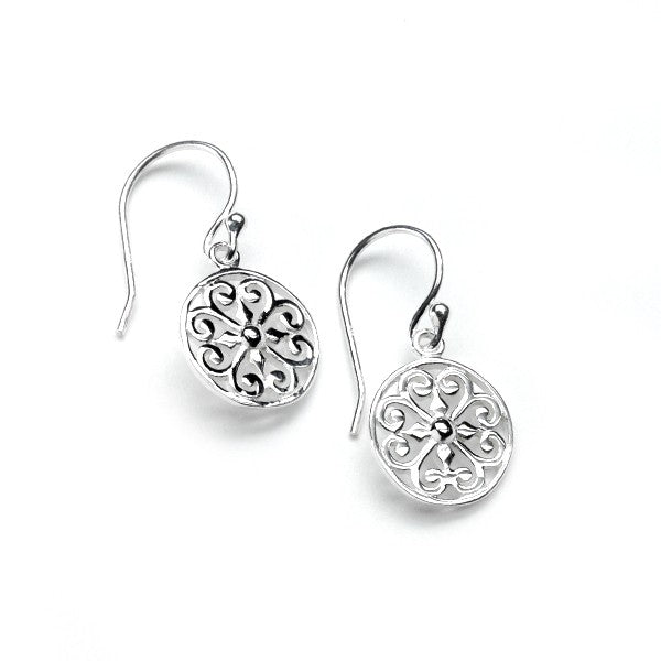 Southern Gates Sterling Silver Round Heart Design Earrings