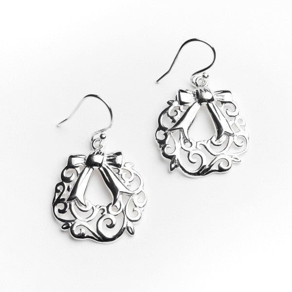 Southern Gates Sterling Silver Holiday Wreath Earrings