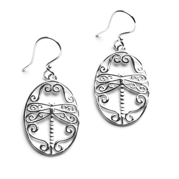 Southern Gates Sterling Silver Dragonfly Earrings, Large