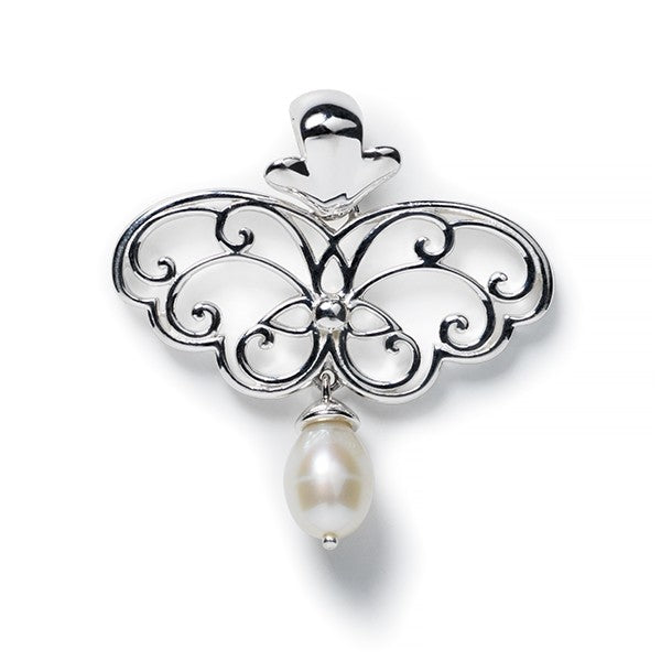 Southern Gates® Angelica Pendant Inspiration Series 31x14mm 925 sterling silver & freshwater pearls