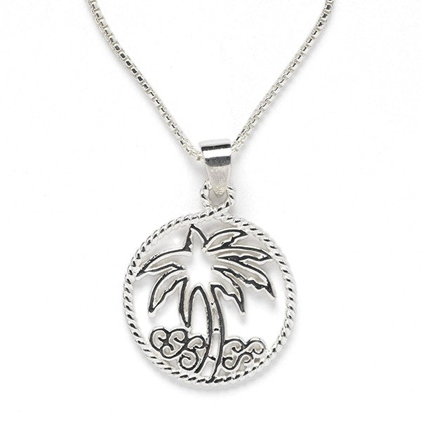 Southern Gates Harbor Series Sterling Silver Palm Tree Pendant