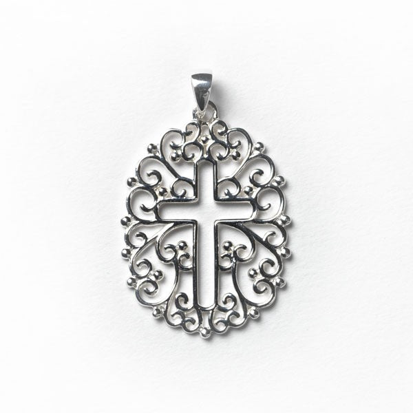 Southern Gates Sterling Silver Filigree Cross Pendant (90160)