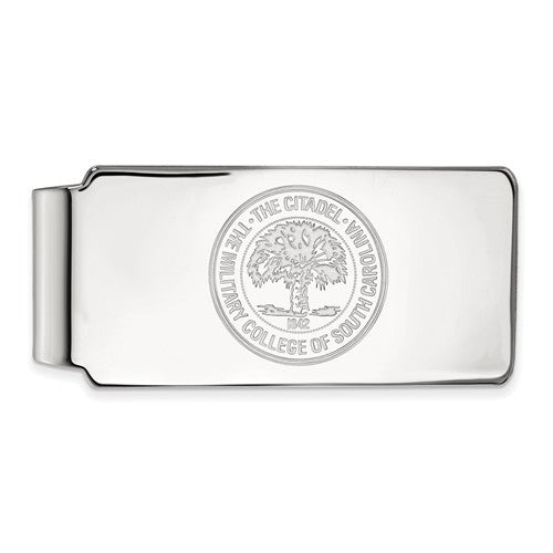 Sterling Silver LogoArt Officially Licensed The Citadel Money Clip (90130)