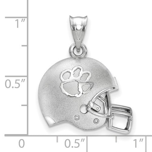 Clemson University Sterling Silver 3D Football w/Logo Pendant