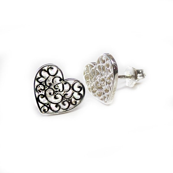 Southern Gates Sterling Silver Holiday Hearts Stud Earrings (95687)